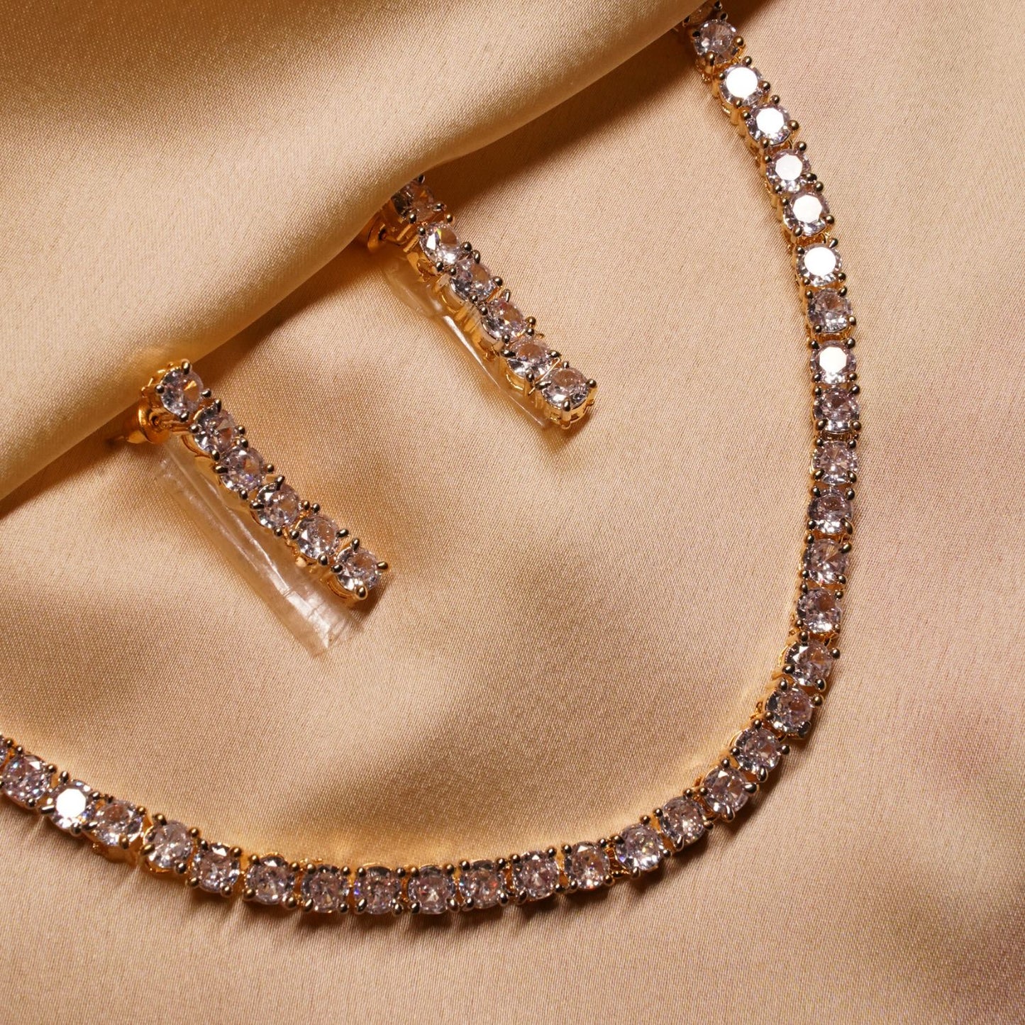 Classic Style American Diamond Necklace & Earring