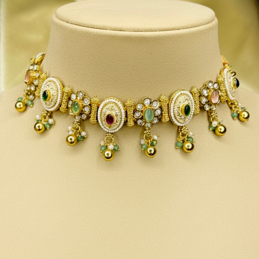 Multicolour Stone Kundan Choker