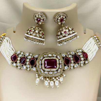 Majesty Kundan Choker & Jhumka Set