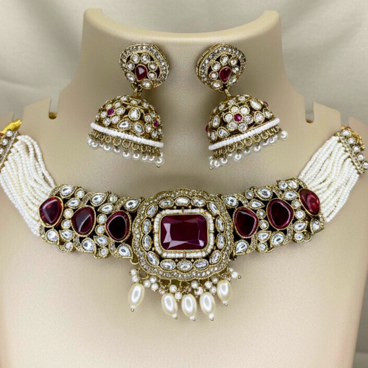 Majesty Kundan Choker & Jhumka Set