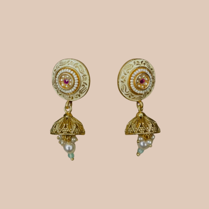 White Enamel Coin Necklace