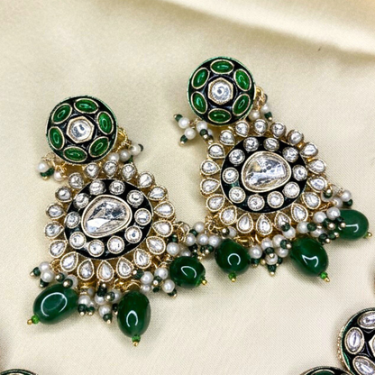 Polki Medallion Necklace Set