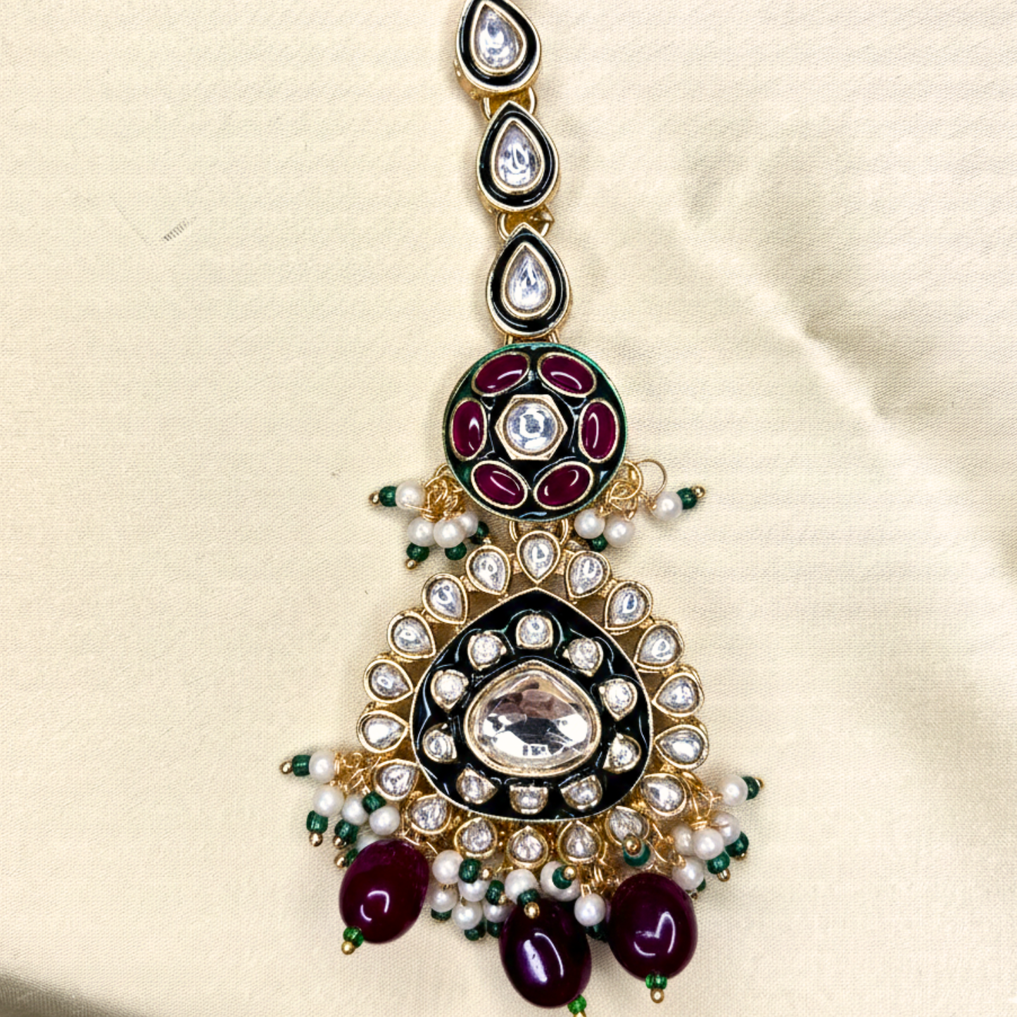 Polki Medallion Necklace Set