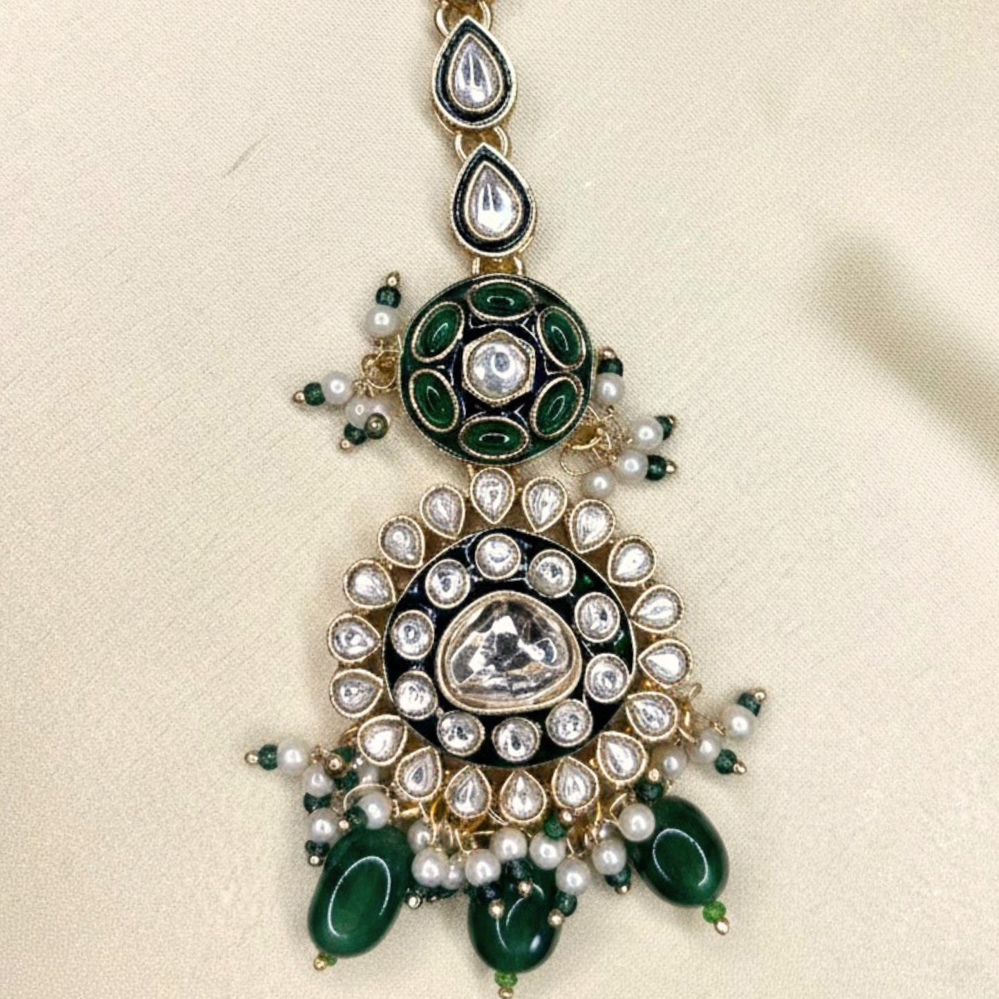 Polki Medallion Necklace Set