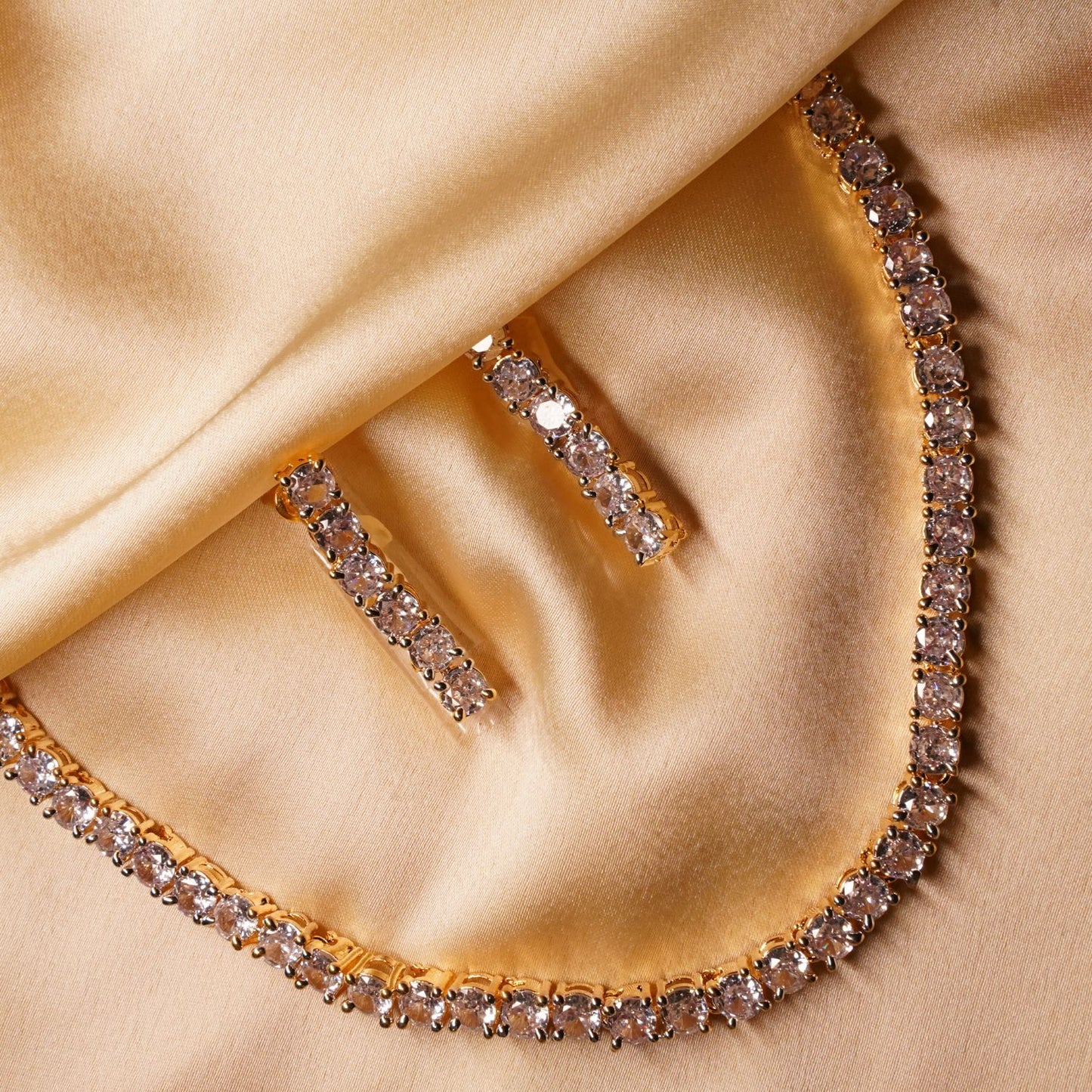 Classic Style American Diamond Necklace & Earring