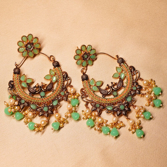 Chandbali Peacock Earrings