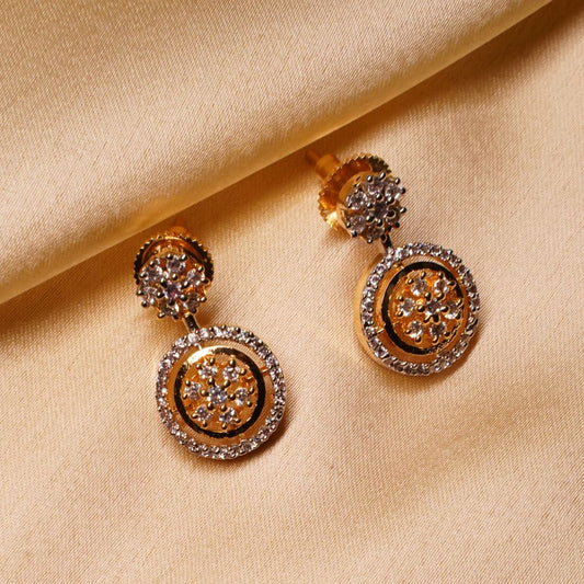 Golden Designer Necklace With Earring